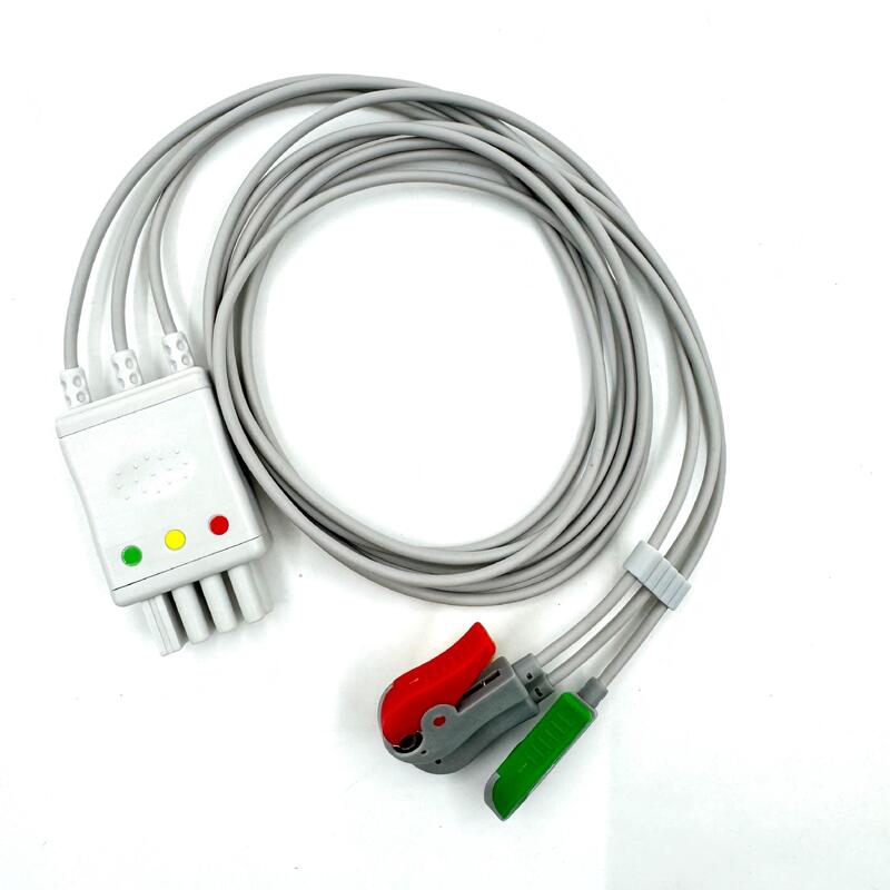Accesorios Med de alta calidad Modelo de color IEC RoHS Certificado 3-Lead Grabber ECG Leadwire Compatible con Nihon Kohden